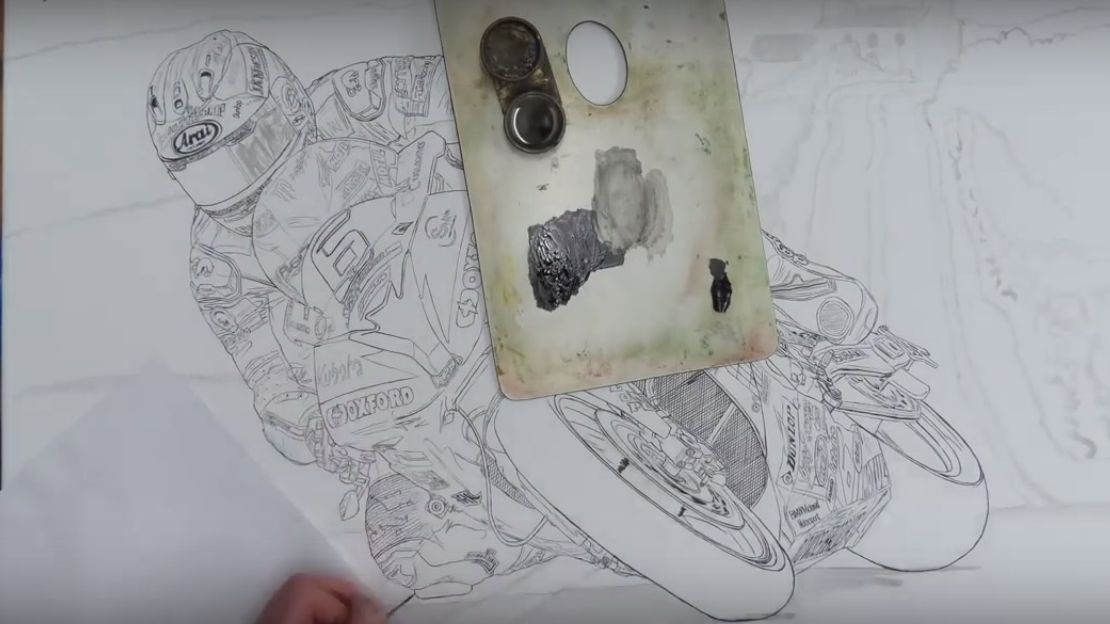Los dibujos hiperrealistas de motos, by Billy