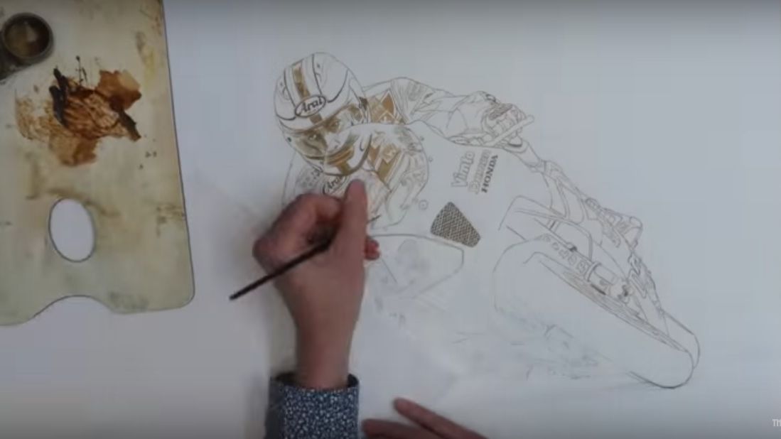Los dibujos hiperrealistas de motos, by Billy