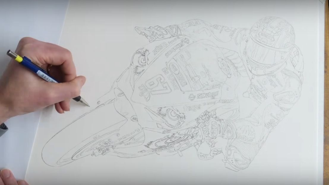 Los dibujos hiperrealistas de motos, by Billy