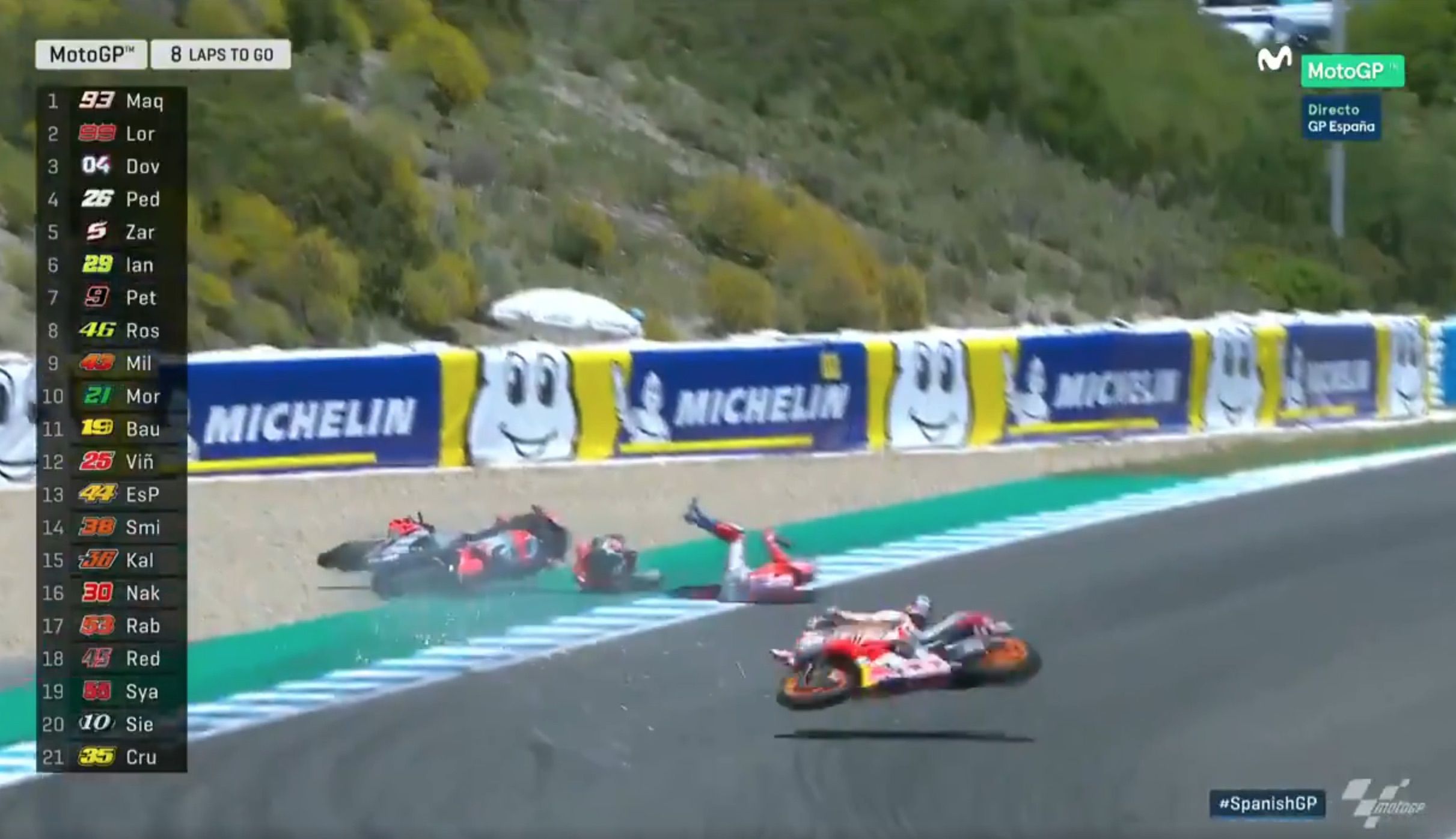 Así ha sido el incidente entre Jorge Lorenzo, Dani Pedrosa y Andrea Dovizioso