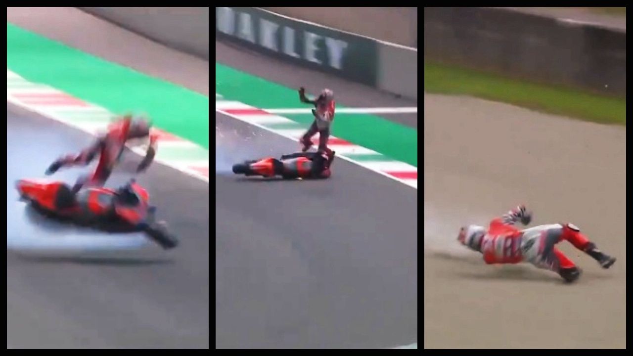 Michele Pirro da un susto tras una espeluznante caída a final de recta en Mugello
