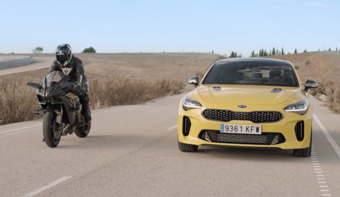 Kia Stinger GT & Kawasaki H2R, deportividad a raudales