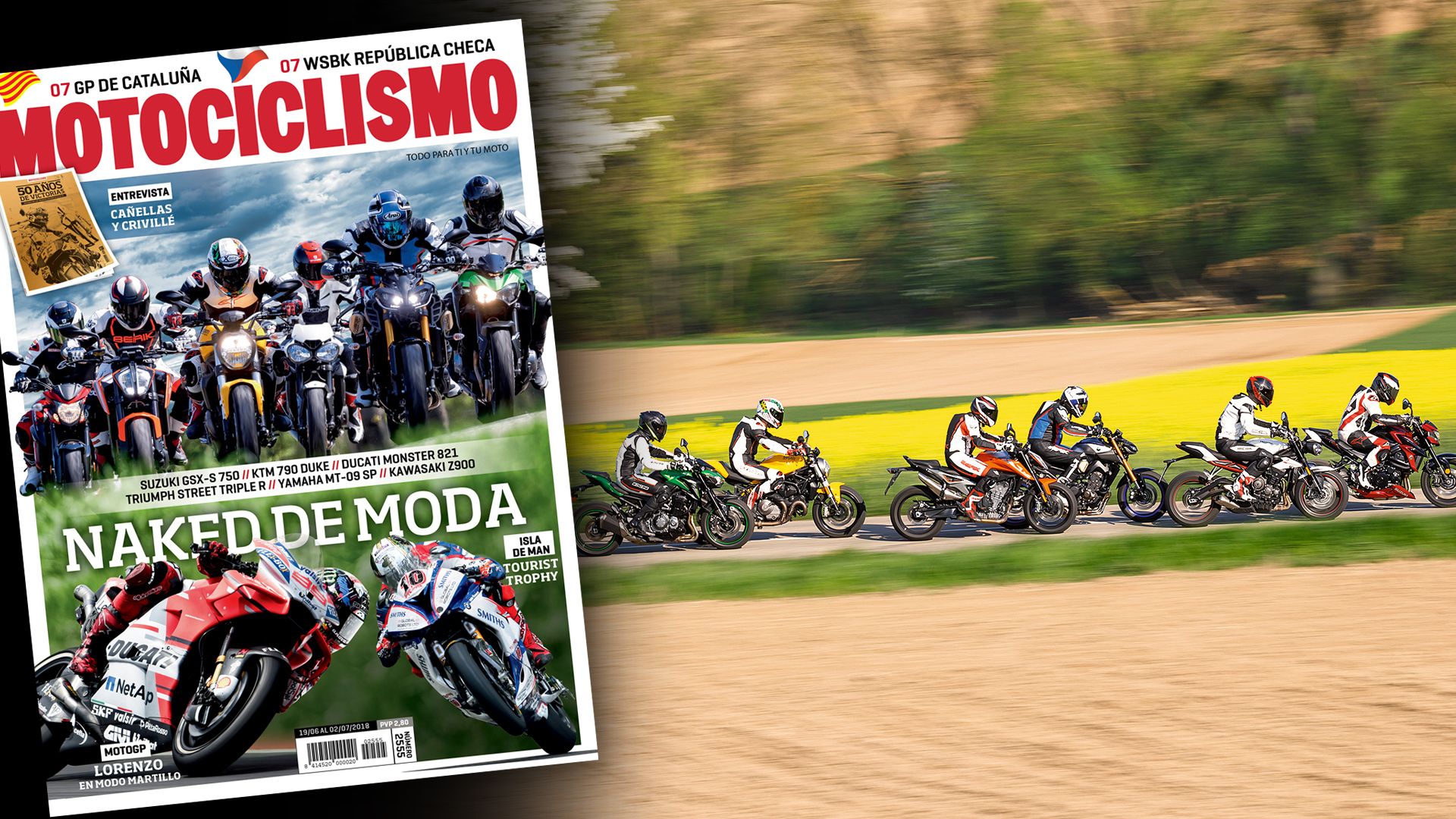 Comparativa Naked medias y el repaso al GP de Cataluña en el último número de MOTOCICLISMO