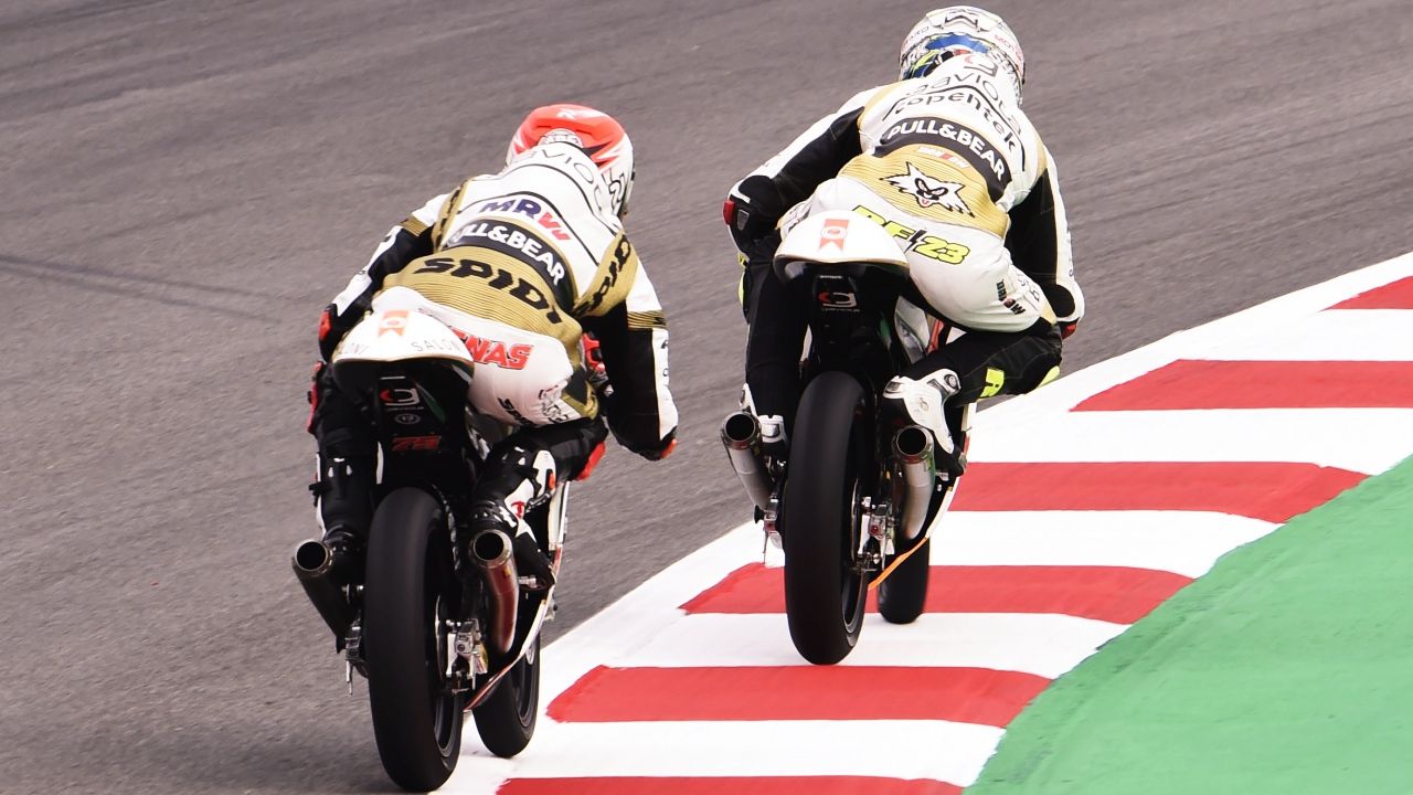 Albert Arenas y Raúl Fernández en el Mundial de Moto3 2019 con el Ángel Nieto Team