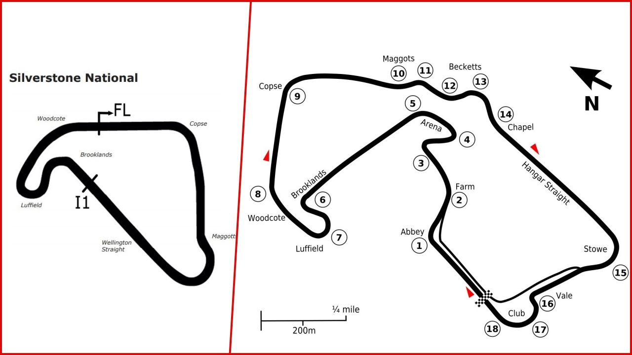 Versión National y versión GP del Silverstone Circuit