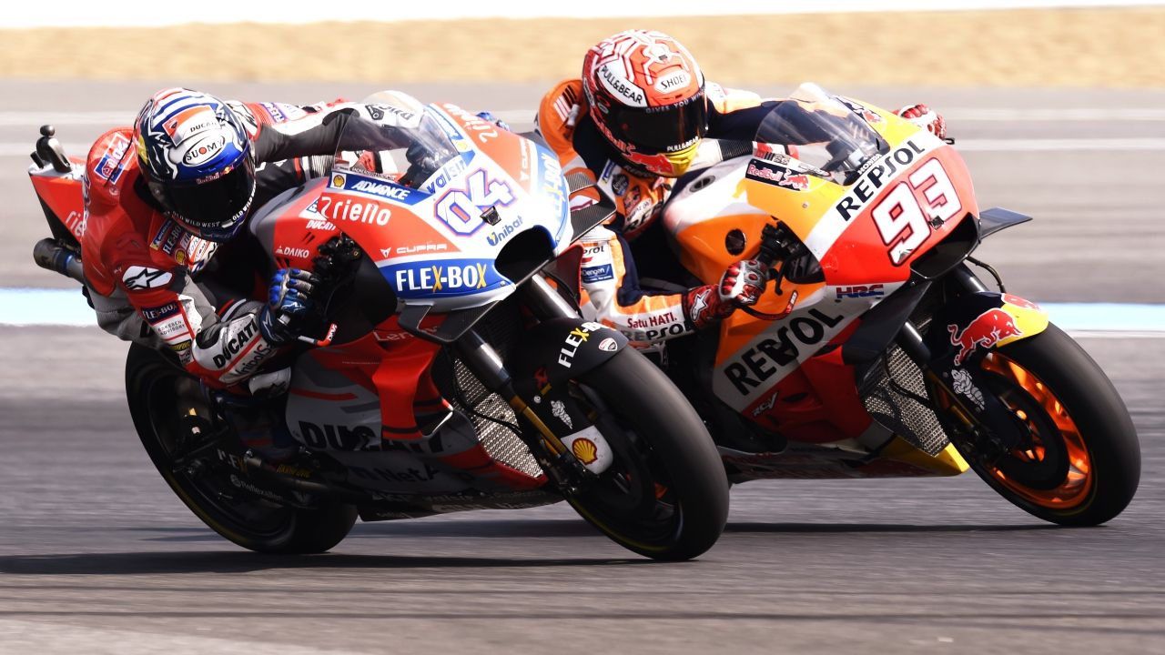 Marc Márquez vs Andrea Dovizioso en el GP de Tailandia
