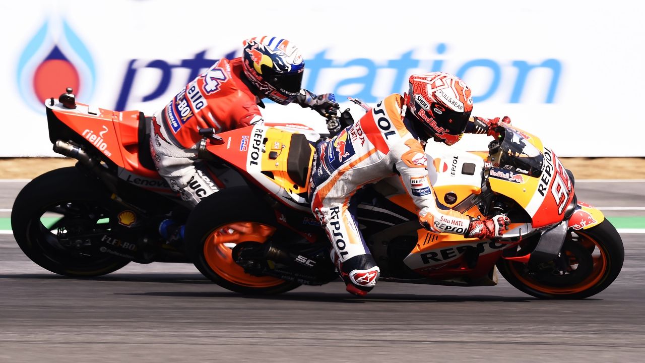 Marc Márquez vs Andrea Dovizioso en el GP de Tailandia