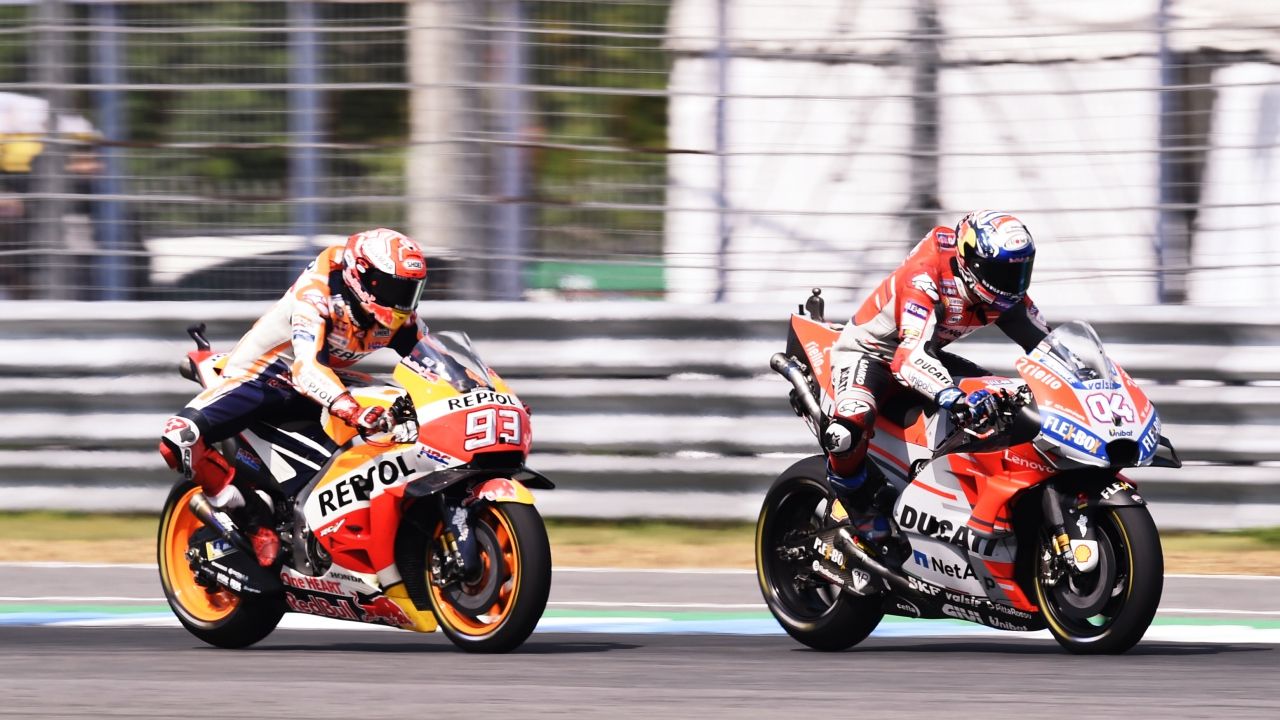 Marc Márquez vs Andrea Dovizioso en el GP de Tailandia