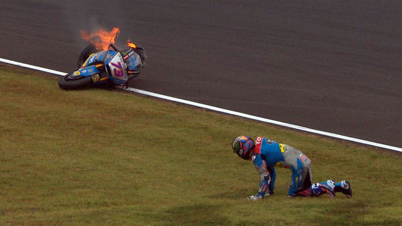 La terrible caída de Álex Márquez en Japón acaba en fisura