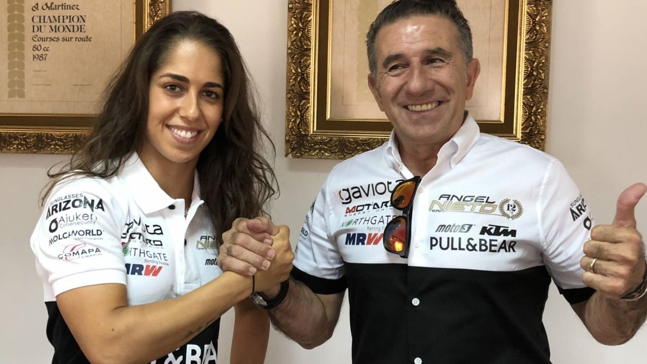 María Herrera junto a Jorge Martínez 'Aspar' (Foto: Ángel Nieto Team)