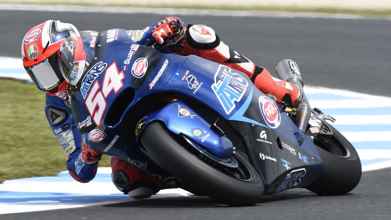 Pese a la caída Mattia Pasini se ha hecho con la pole en Phillip Island (Foto: Gold & Goose)