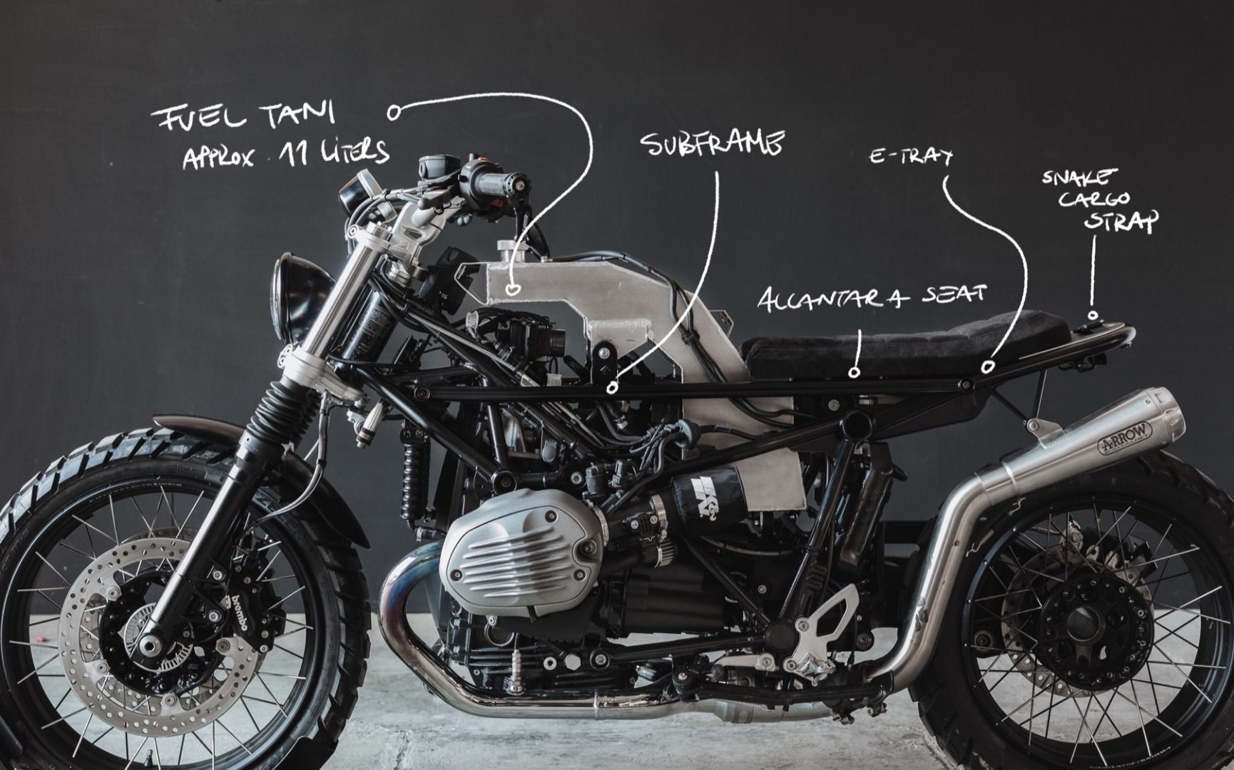 BMW R NineT con kit de Hookie Co.