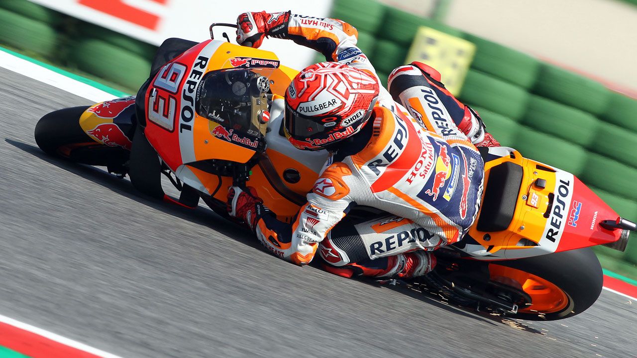Marc Márquez en el ‘día de las salvadas’. “Ha sido una sesión movidita”