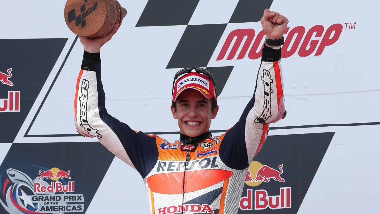 Marc Márquez celebra su victoria en Austin 2013 (Foto: Gold & Goose)