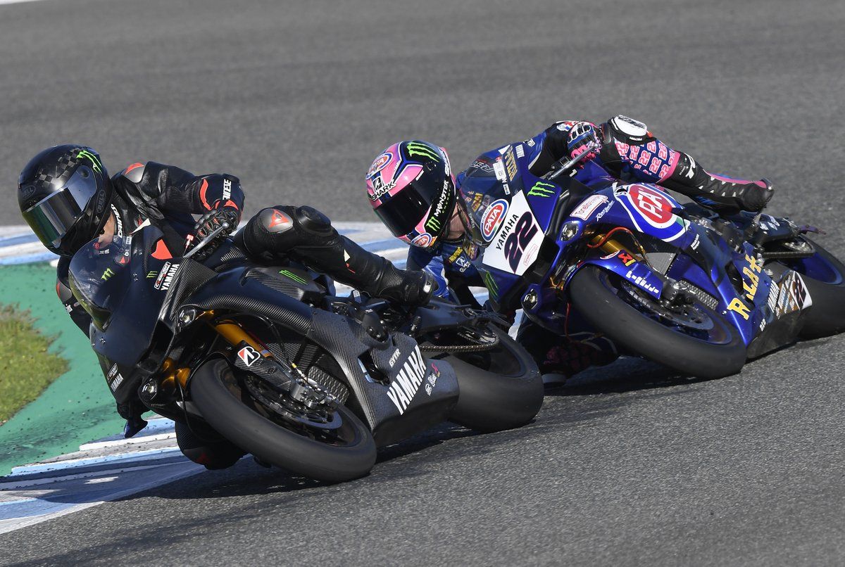 Lewis Hamilton probó en Jerez las SBK de Yamaha