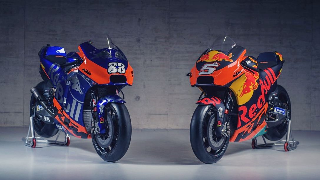 Las KTM RC16 de Johann Zarco (Red Bull KTM Factory Racing) y Miguel Oliveira (Red Bull KTM Tech 3) para MotoGP 2019.