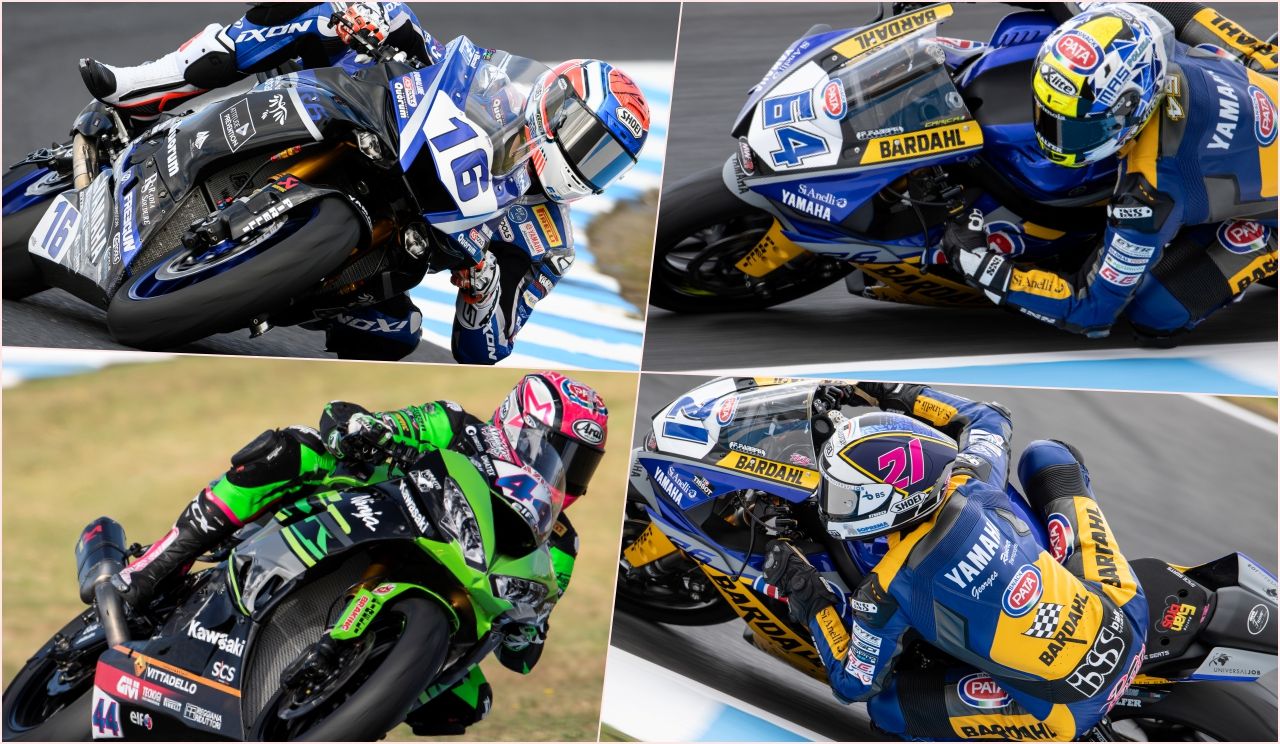 Jules Cluzel, Federico Caricasulo, Lucas Mahias y Randy Krummenacher (Fotos: Yamaha / Kawasaki)
