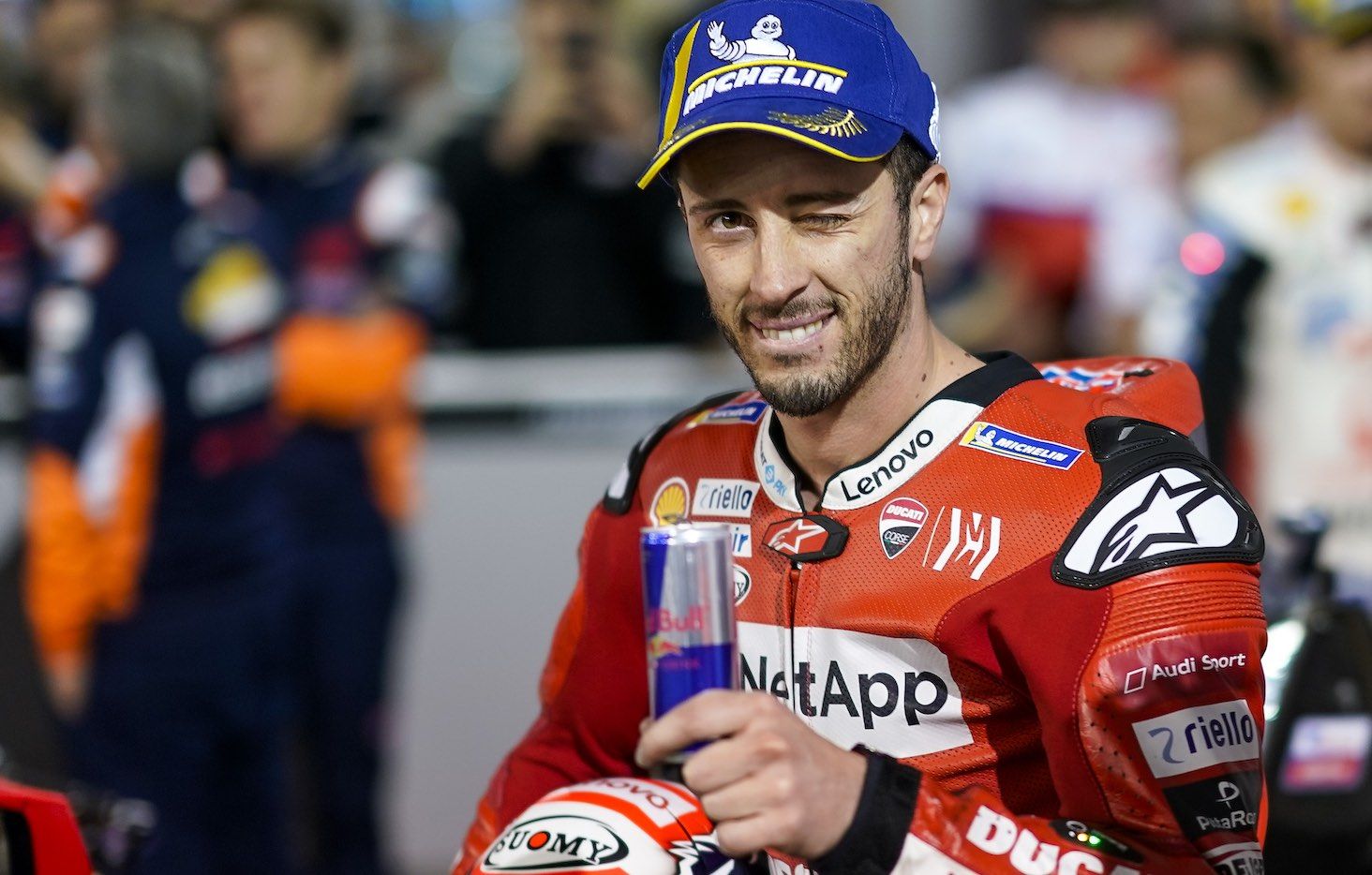 Andrea Dovizioso al conseguir la primera victoria del año.