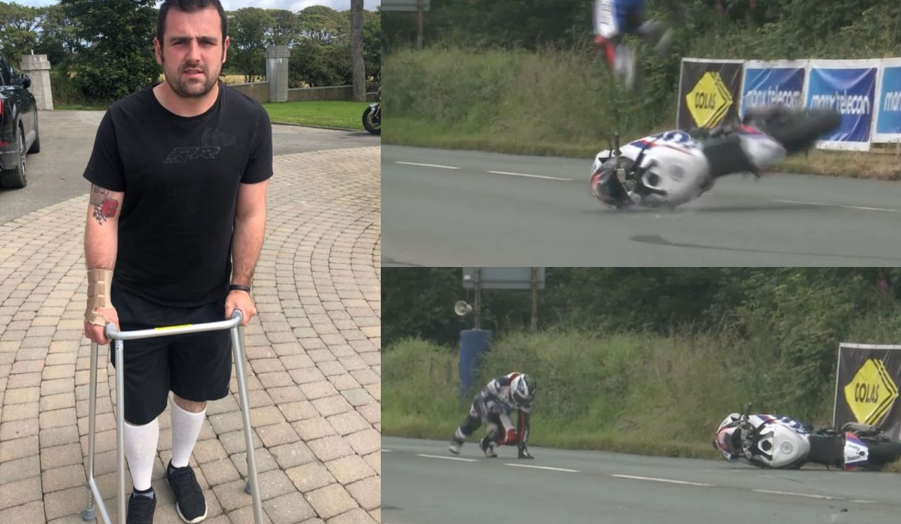 Michael Dunlop se fractura la pelvis en una espectacular caída en la Isla de Man