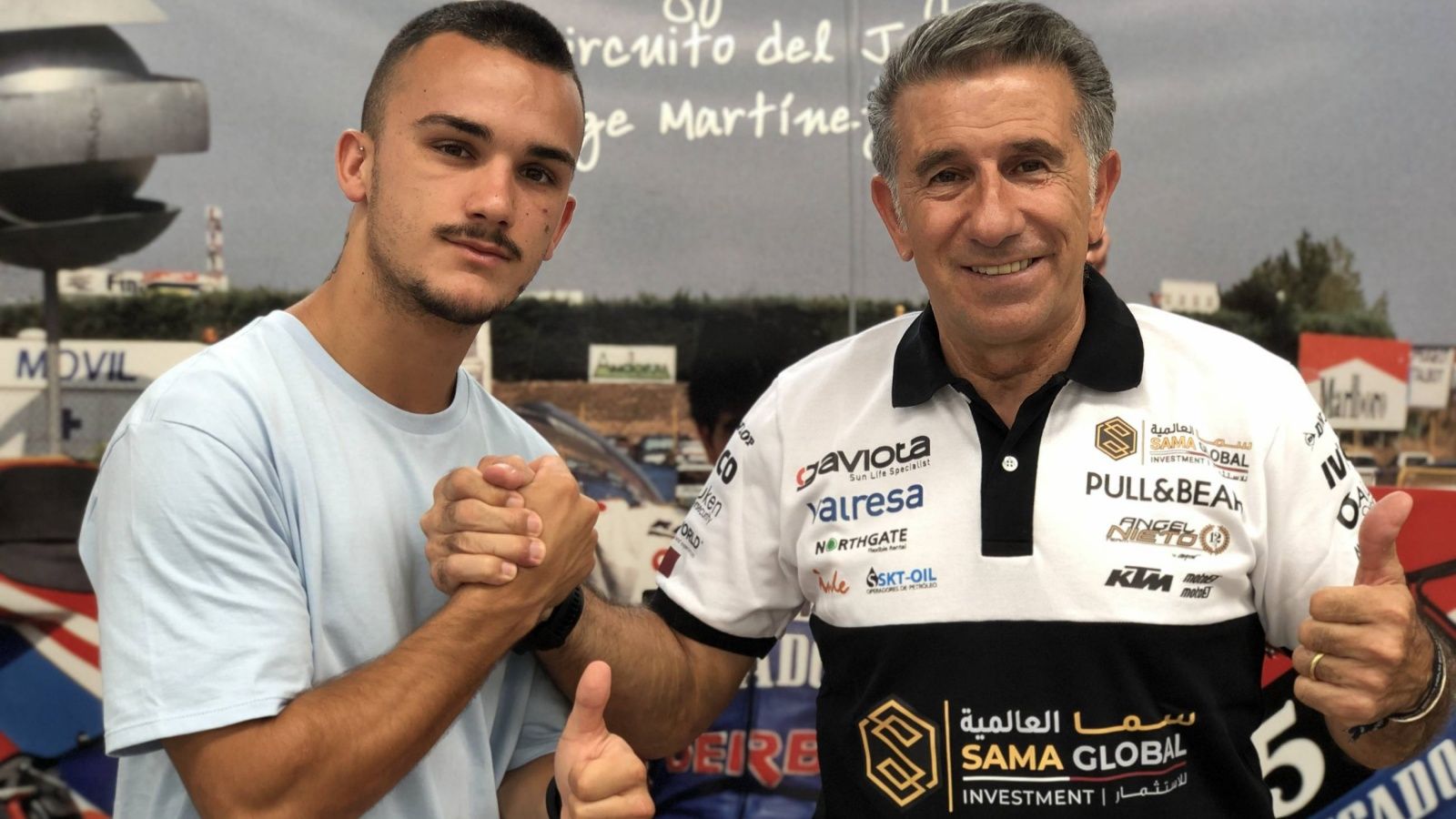 Arón Canet junto a Jorge Martínez 'Aspar' (Fotos: Ángel Nieto Team / Gold & Goose).
