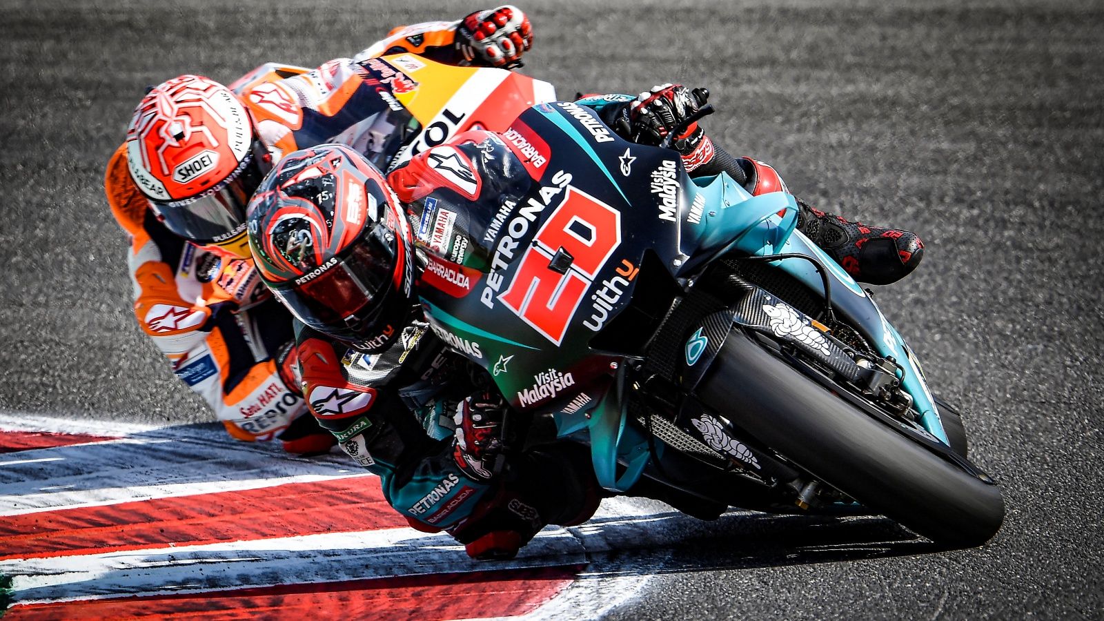 Fabio Quartararo lideró ante Marc Márquez gran parte de la carrera de Misano (Fotos: Gold & Goose).