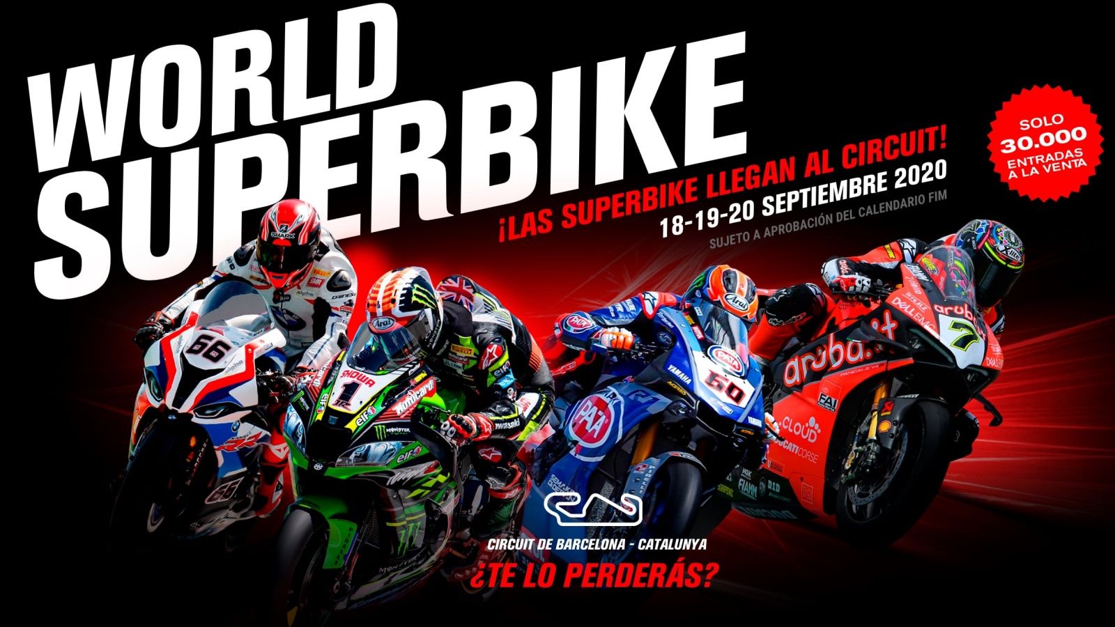 Cartel del anuncio de la llegada al Circuit del WorldSBK en 2020 (Foto: catalunyaworldsbk).