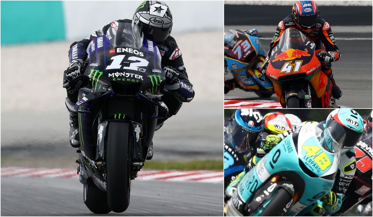 Maverick Viñales, Brad Binder y Lorenzo Dalla Porta, ganadores del GP de Malasia (Fotos: Gold & Goose).