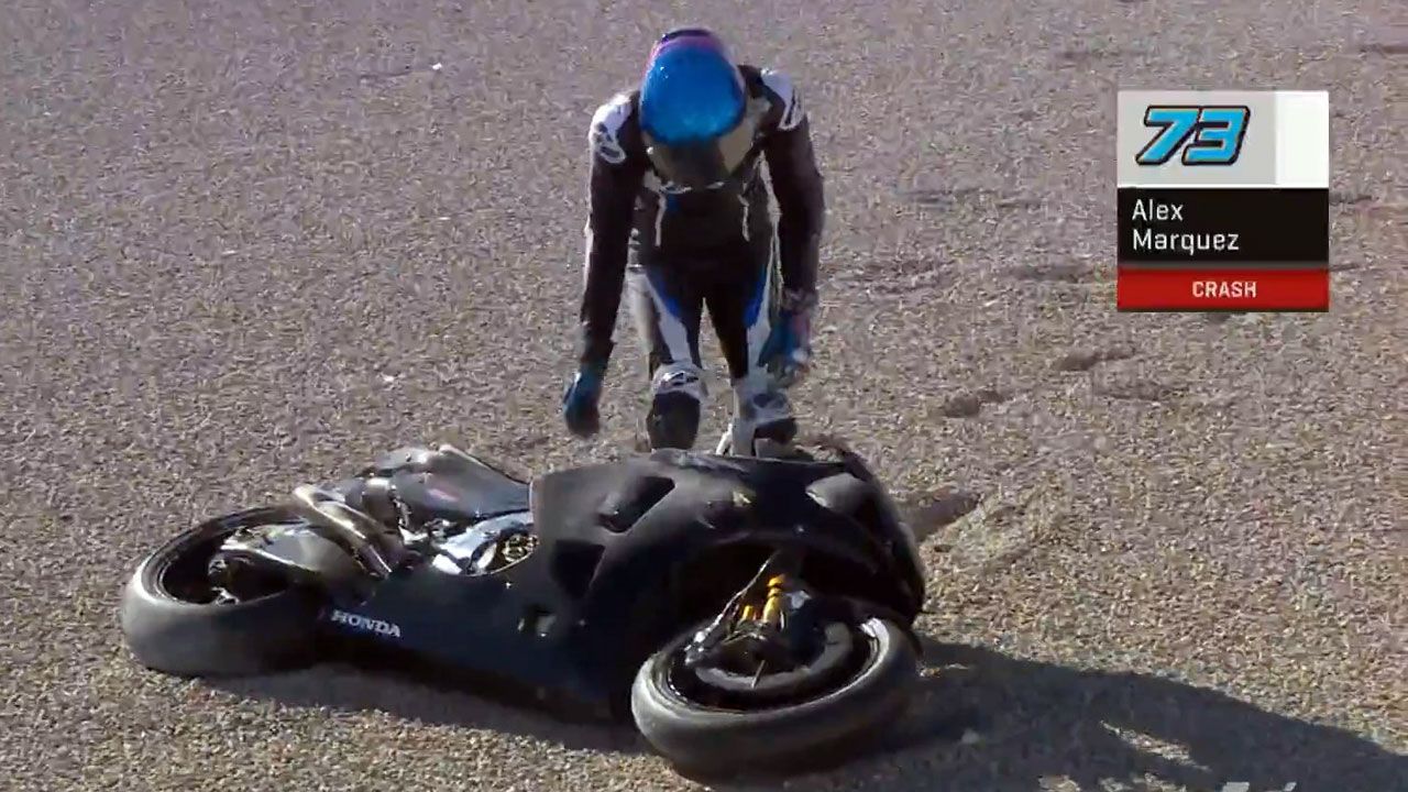 Álex Márquez debuta en MotoGP con caída (Video)