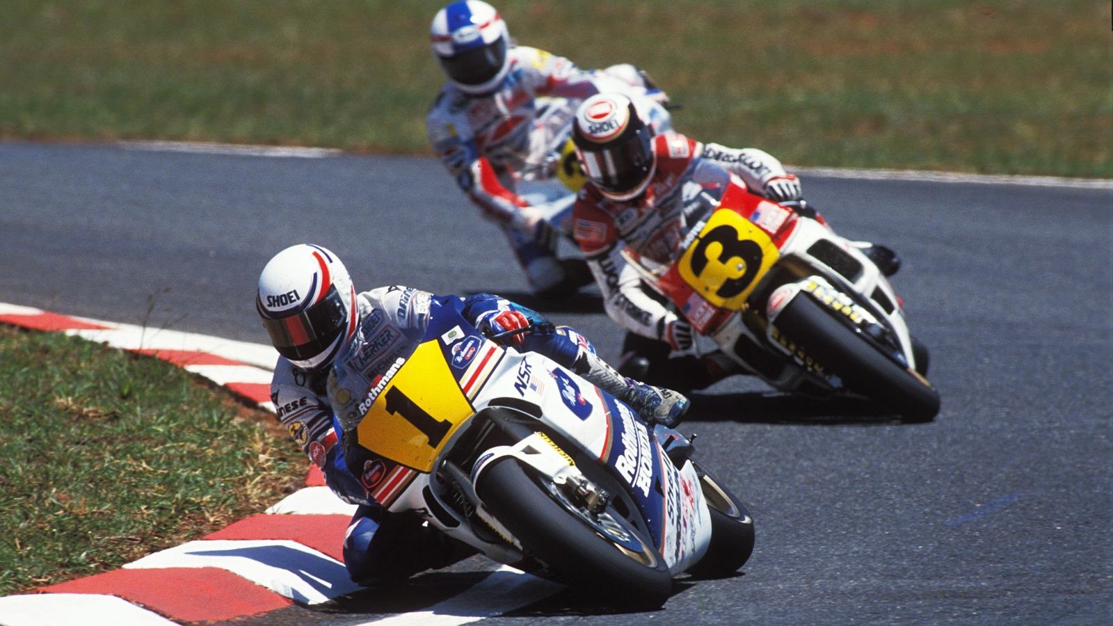 Eddie Lawson, Wayne Rainey y Kevin Schwantz