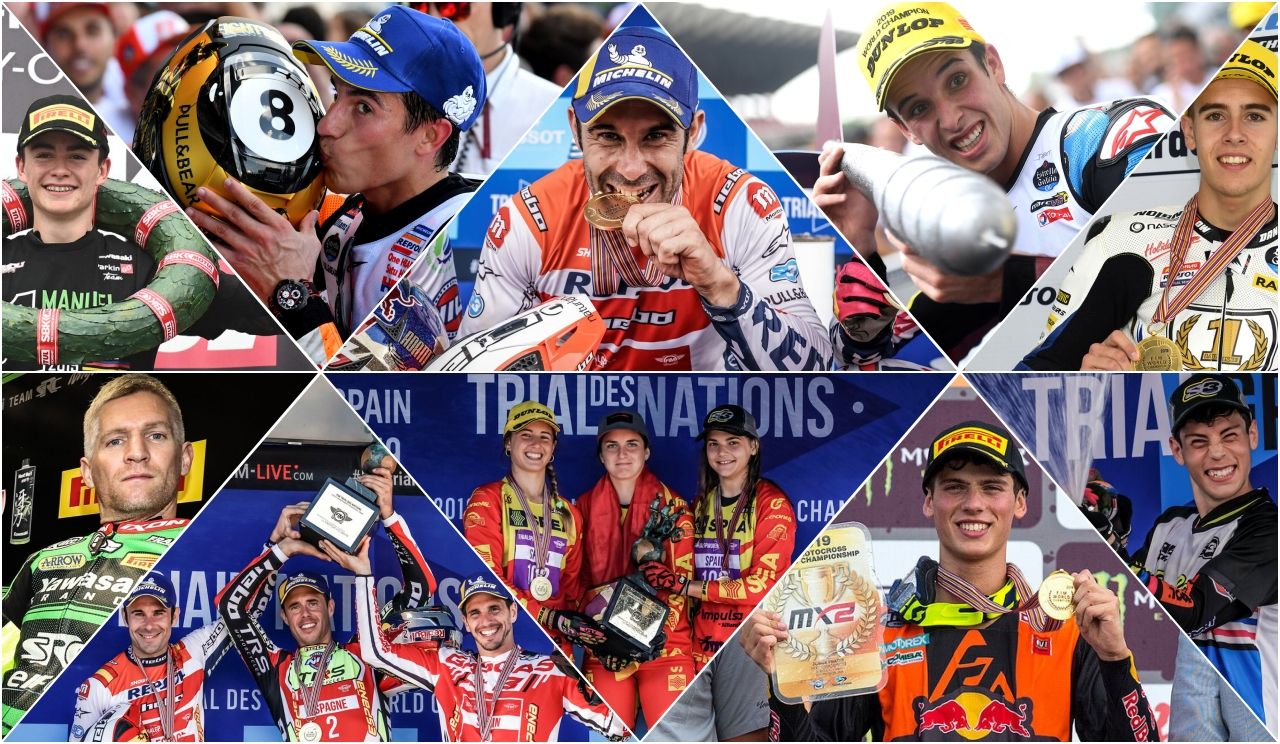 Todos los campeones del mundo españoles en 2019 (Fotos: FIM).