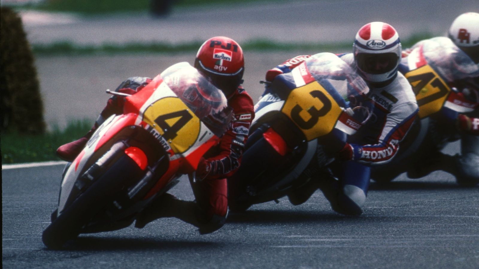 Kenny Roberts, Freddie Spencer y Ron Haslam