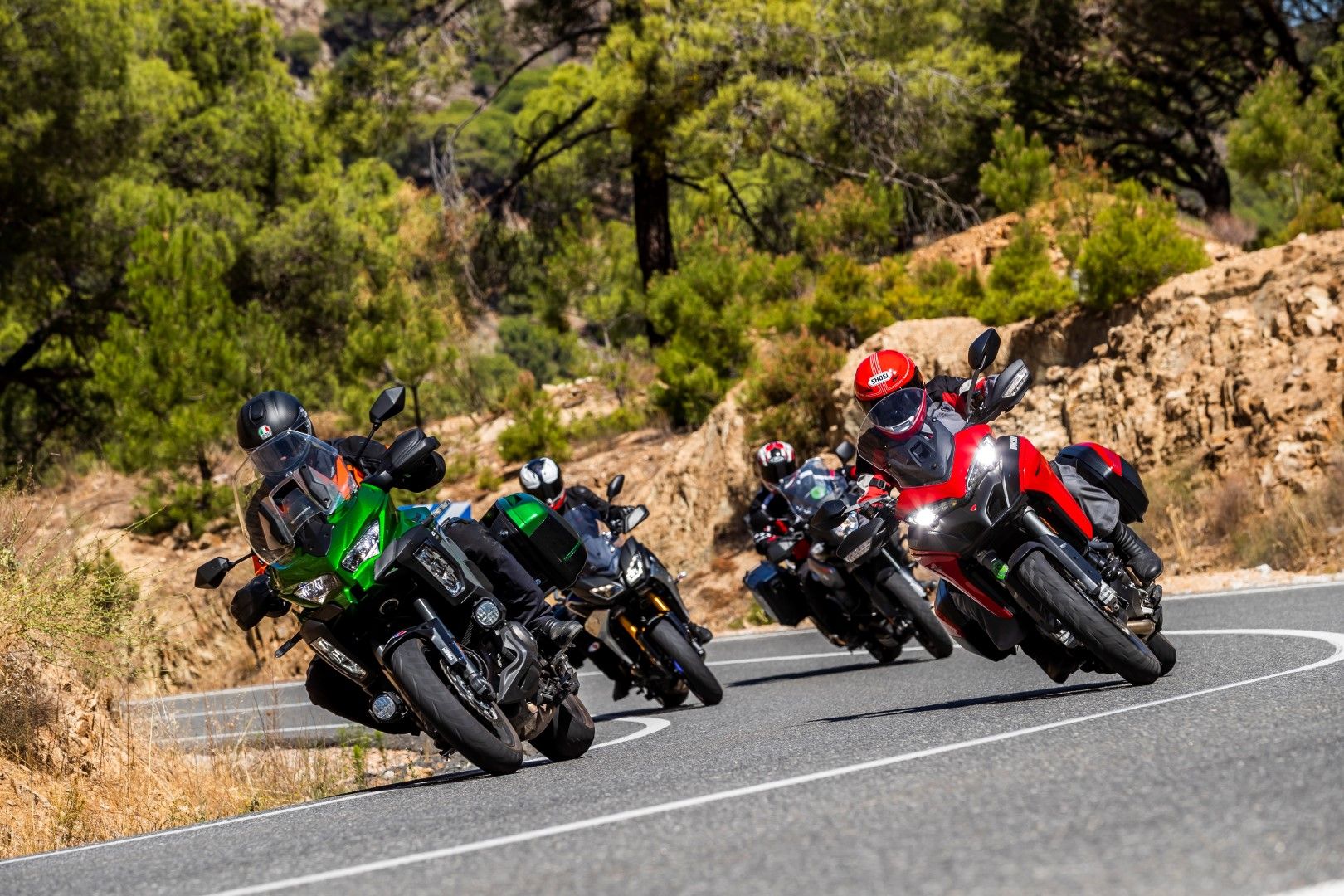 Comparativa sport turismo: Ducati Multistrada 950 S, Kawasaki Versys 1000, Suzuki DL1000 V-STROM y Yamaha Tracer 900 GT