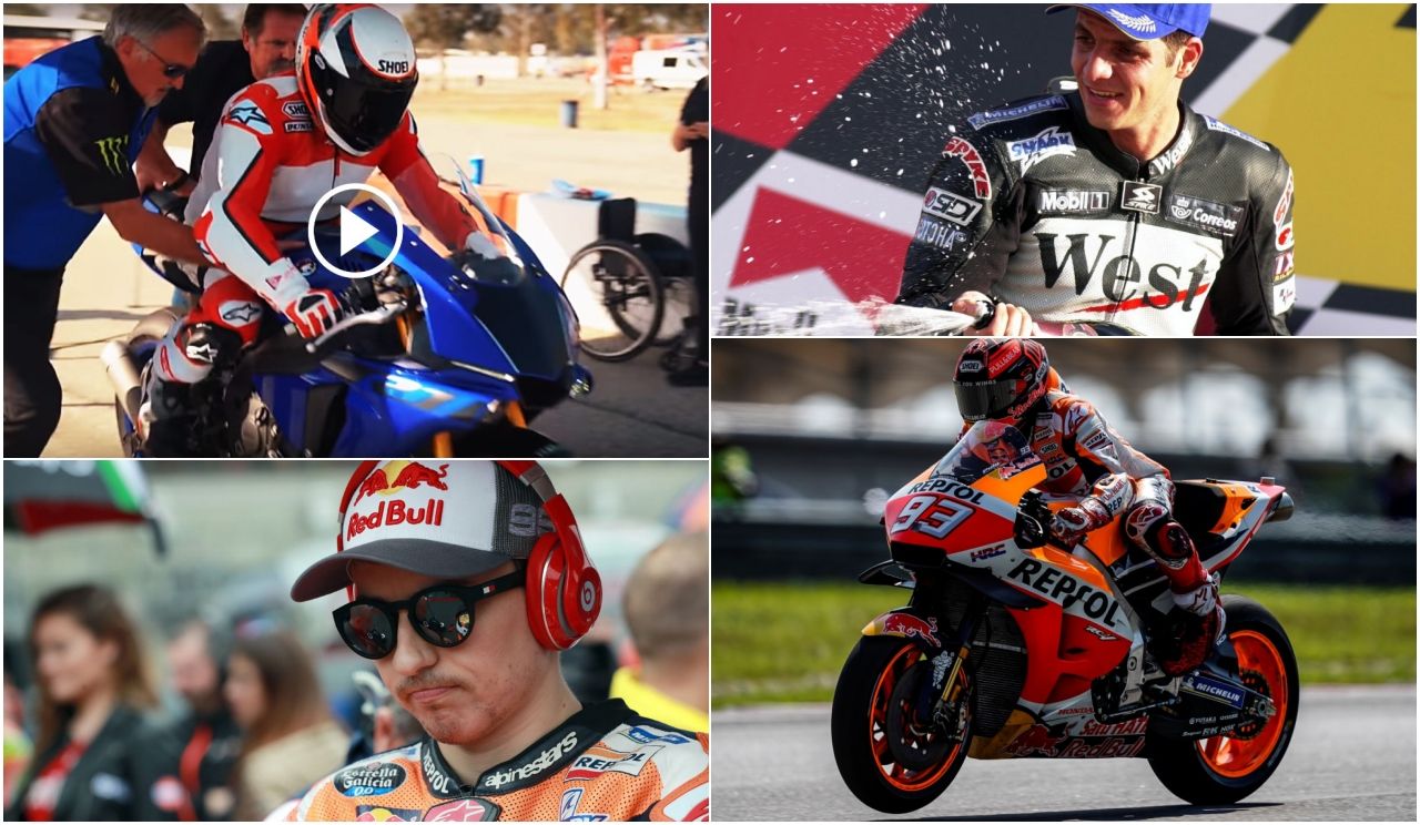 Wayne Rainey, Alex Barros, Jorge Lorenzo y Marc Márquez.