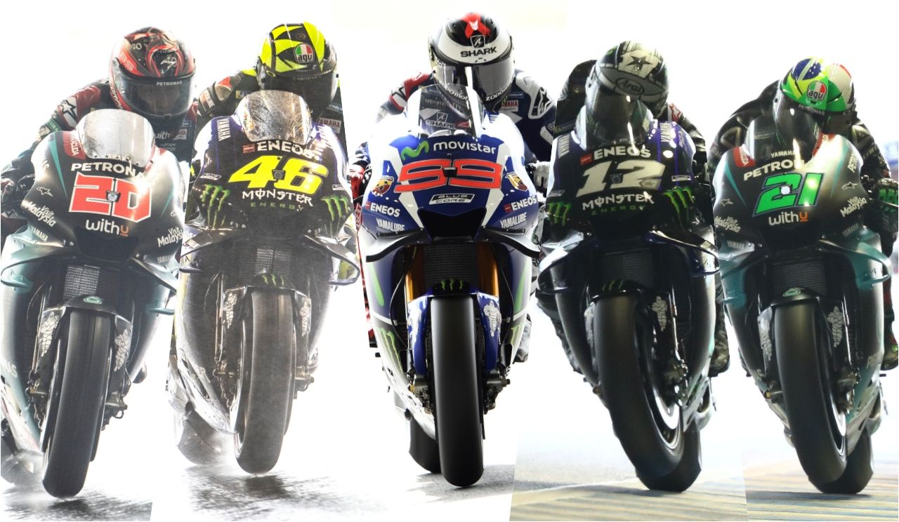 Los cinco pilotos de Yamaha en MotoGP 2020: Jorge Lorenzo se une como probador a los cuatro titulares.