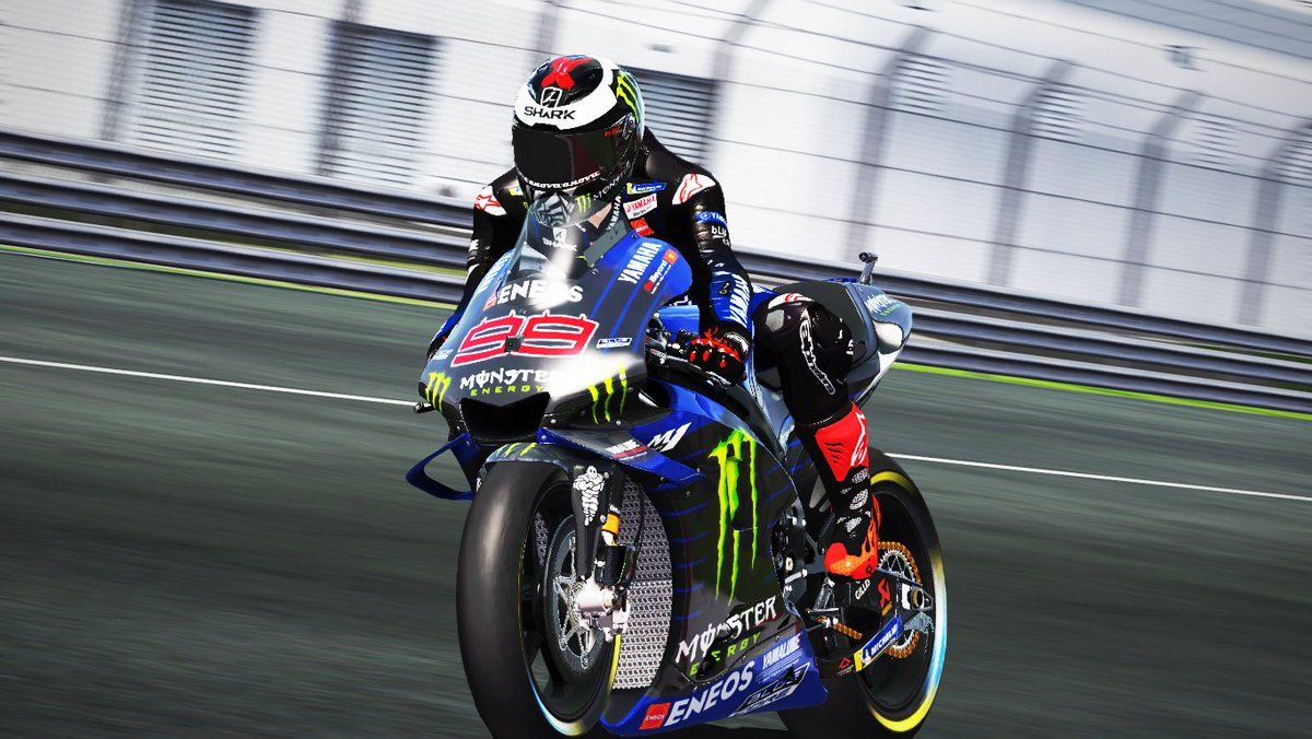 Jorge Lorenzo rodando con la Yamaha M1… en el videojuego de MotoGP