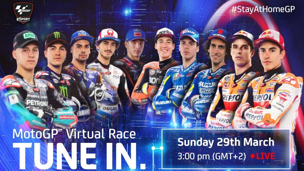 MotoGP anuncia todos los pilotos del GP Quédate En Casa, la primera Carrera Virtual