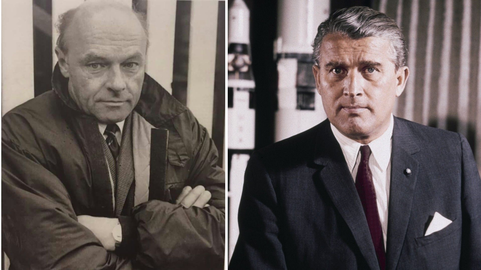 Walter Kaaden (izquierda) y Werhner Von Braun.  