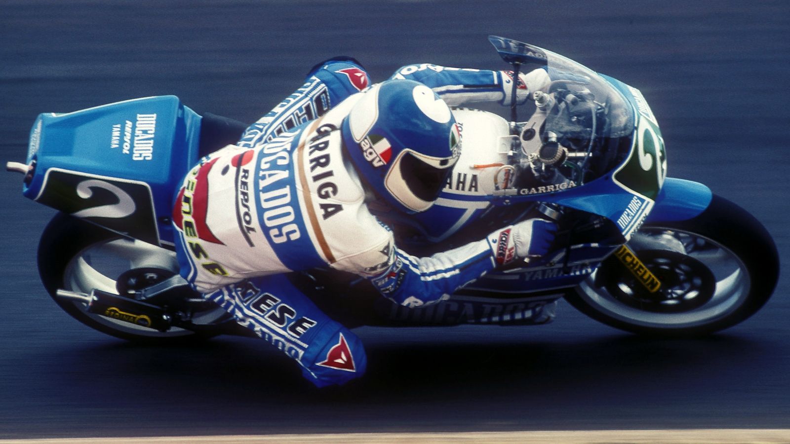 Joan Garriga conseguía meter su Yamaha entre las Honda, que dominaban 250cc (Foto: Gold & Goose).