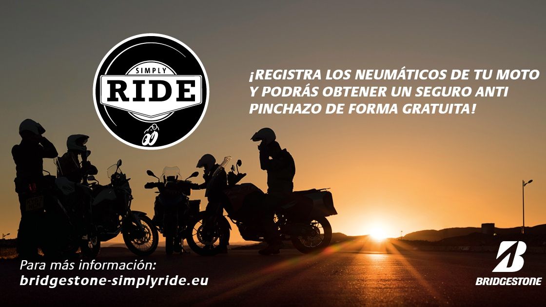 Bridgestone Simply Ride, la garantía gratuita antipinchazos para neumáticos de moto