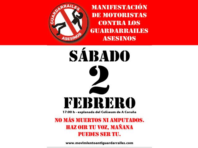Manifestación contra los guardarraíles en La Coruña