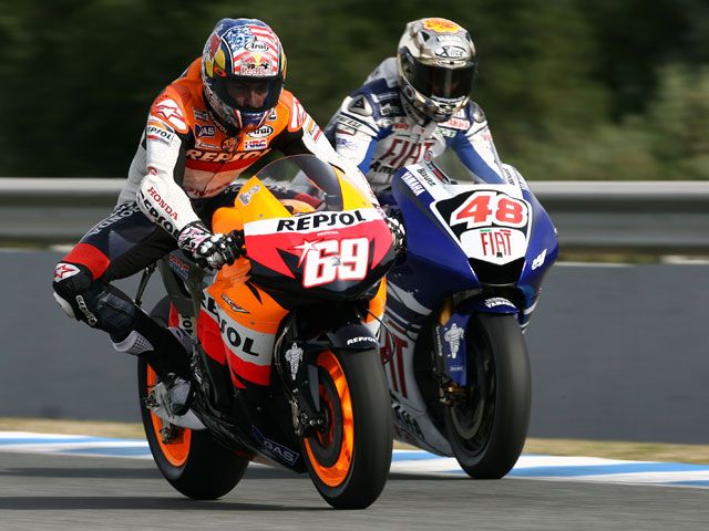 Hayden (Honda), De Puniet y Lorenzo