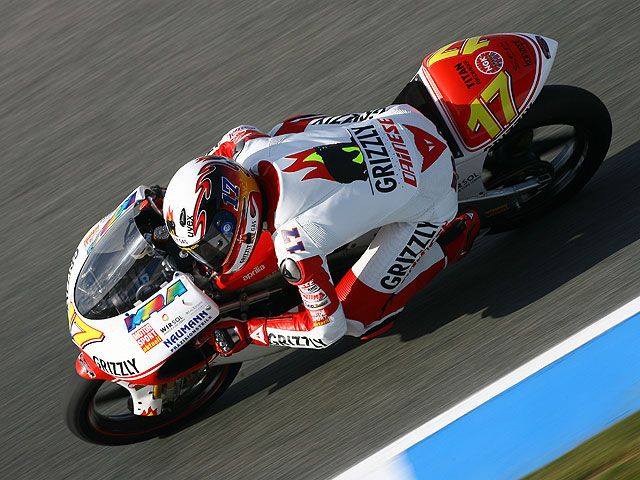Bradl (Aprilia), Smith (Aprilia) y Terol (Aprilia)