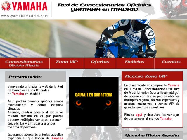 Yamaha en Madrid pone en marcha una web dedicada a sus clientes