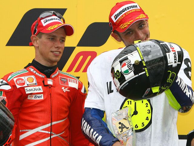 Casey Stoner (Ducati): "Quiero felicitar a Valentino Rossi"