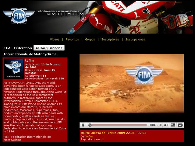 La FIM lanza su canal de Youtube