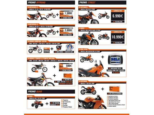 KTM lanza increíbles precios de verano en las gamas «On/Off Road»