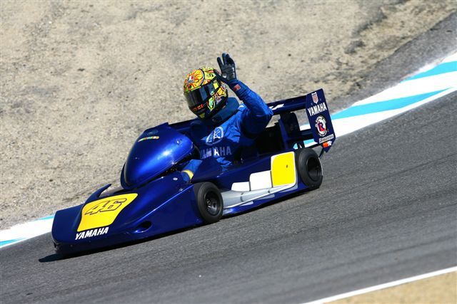 Rossi, Roberts, Rainey y Lawson ruedan en Laguna Seca con Superkarts