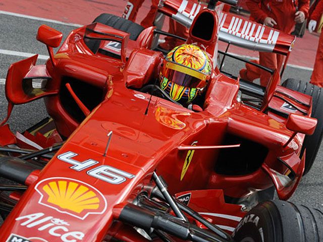 Valentino Rossi, con Ferrari en Montmeló