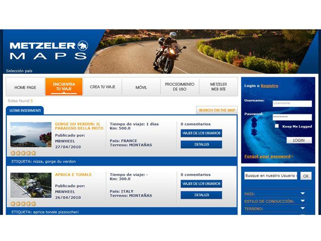 Comparte tus rutas con Metzeler Maps