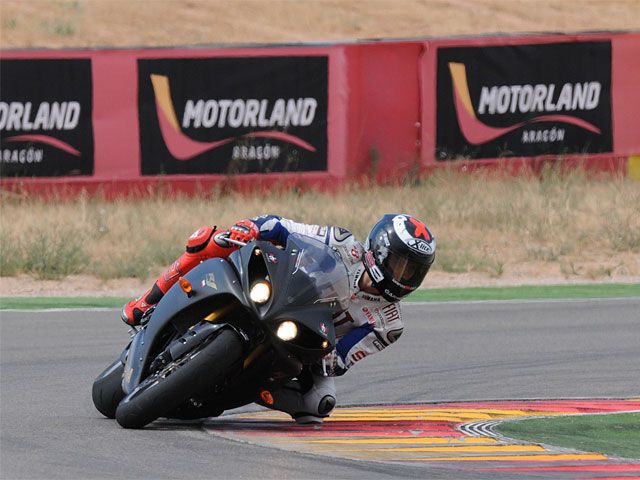 Jorge Lorenzo rueda en Motorland Aragón
